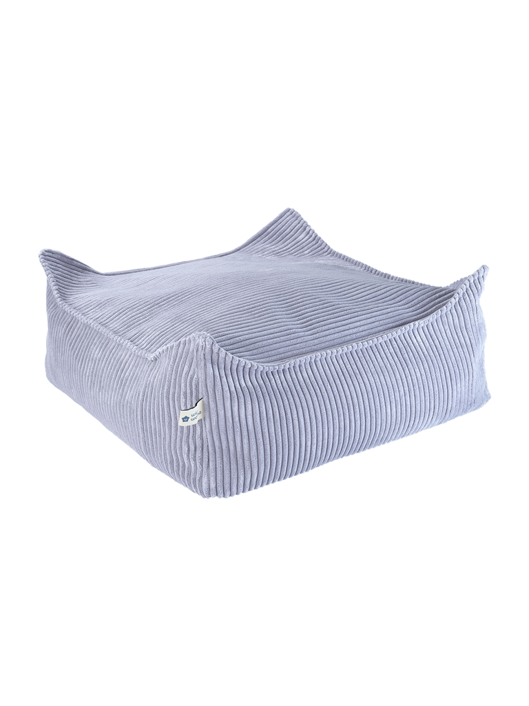 Vierkante fluwelen poef Blauw