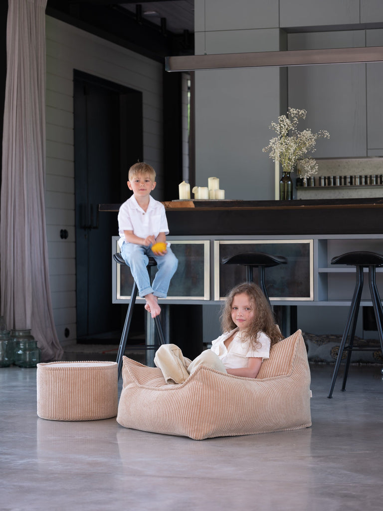 Fauteuil velours Beige