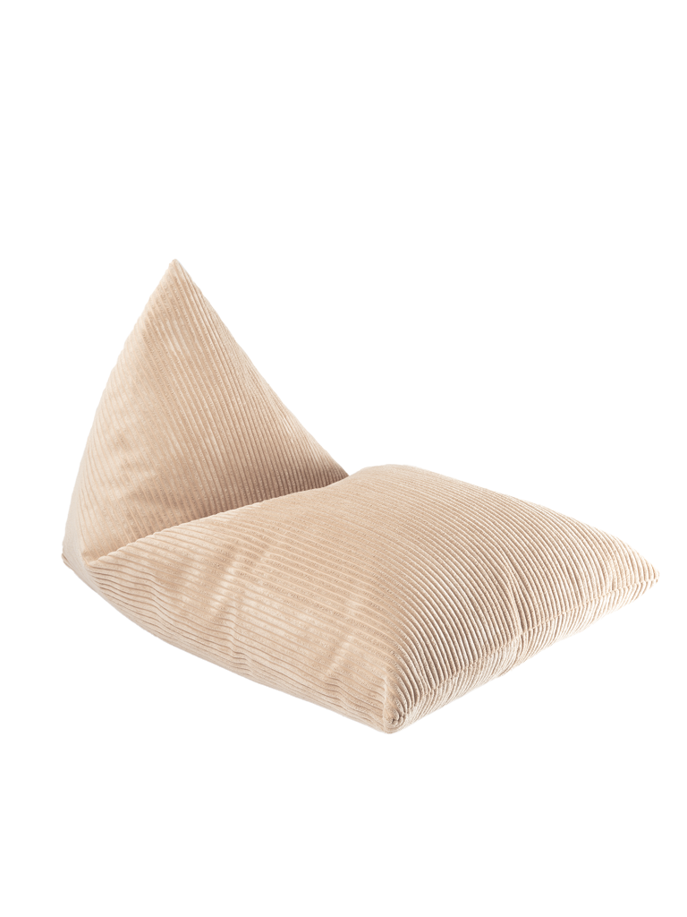 Beige fluwelen zitzak