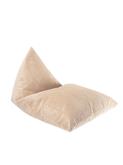 Beige fluwelen zitzak