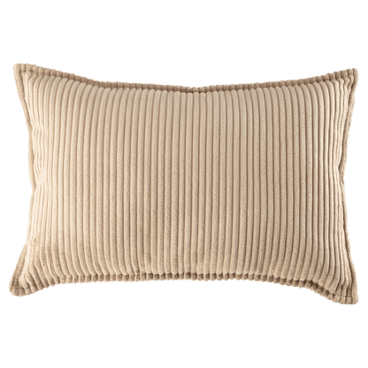Beige corduroy rechthoekig kussen