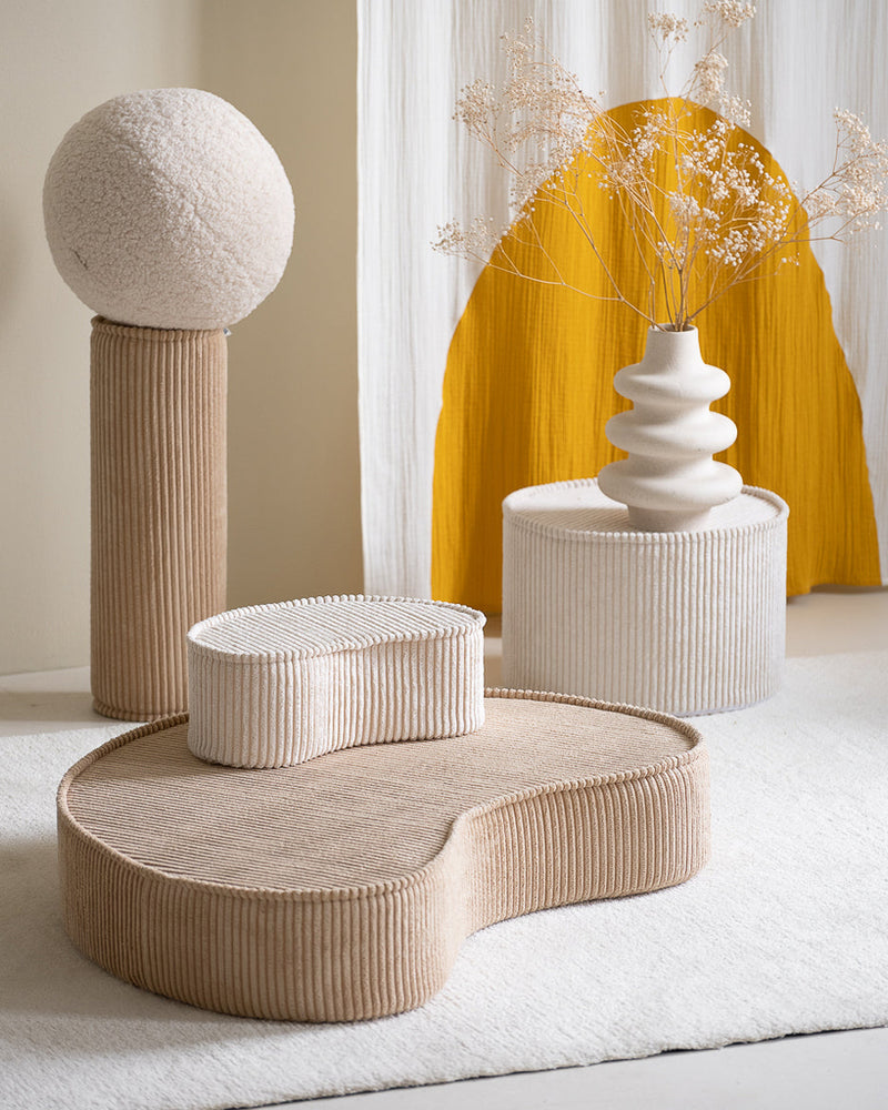 Pouf Montessori Beige et Ecru