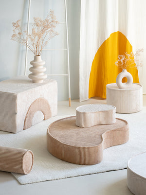 Pouf Montessori Beige et Ecru