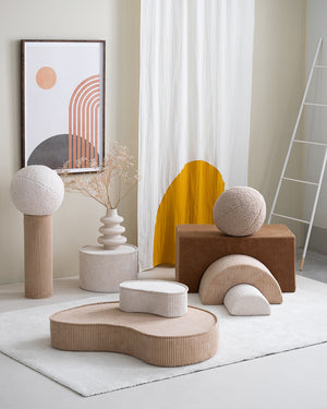 Pouf Montessori Beige et Ecru