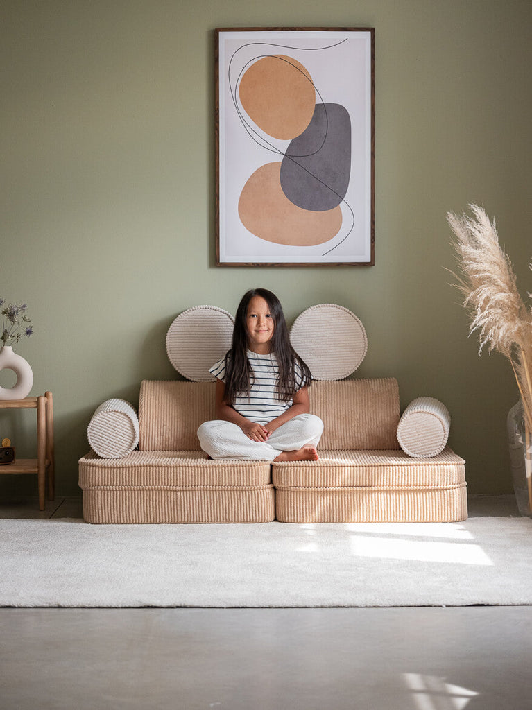 Fauteuil enfant modulable Beige &amp; écru