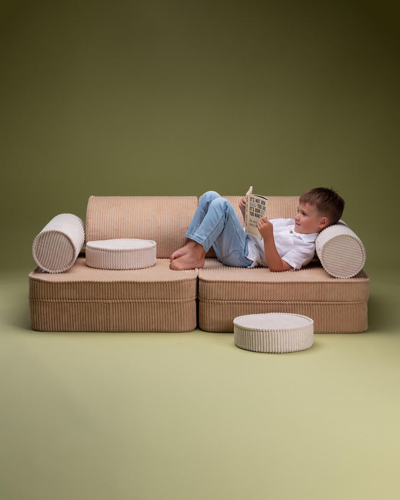 Fauteuil enfant modulable Beige &amp; écru