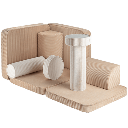 Fauteuil enfant modulable Beige &amp; écru