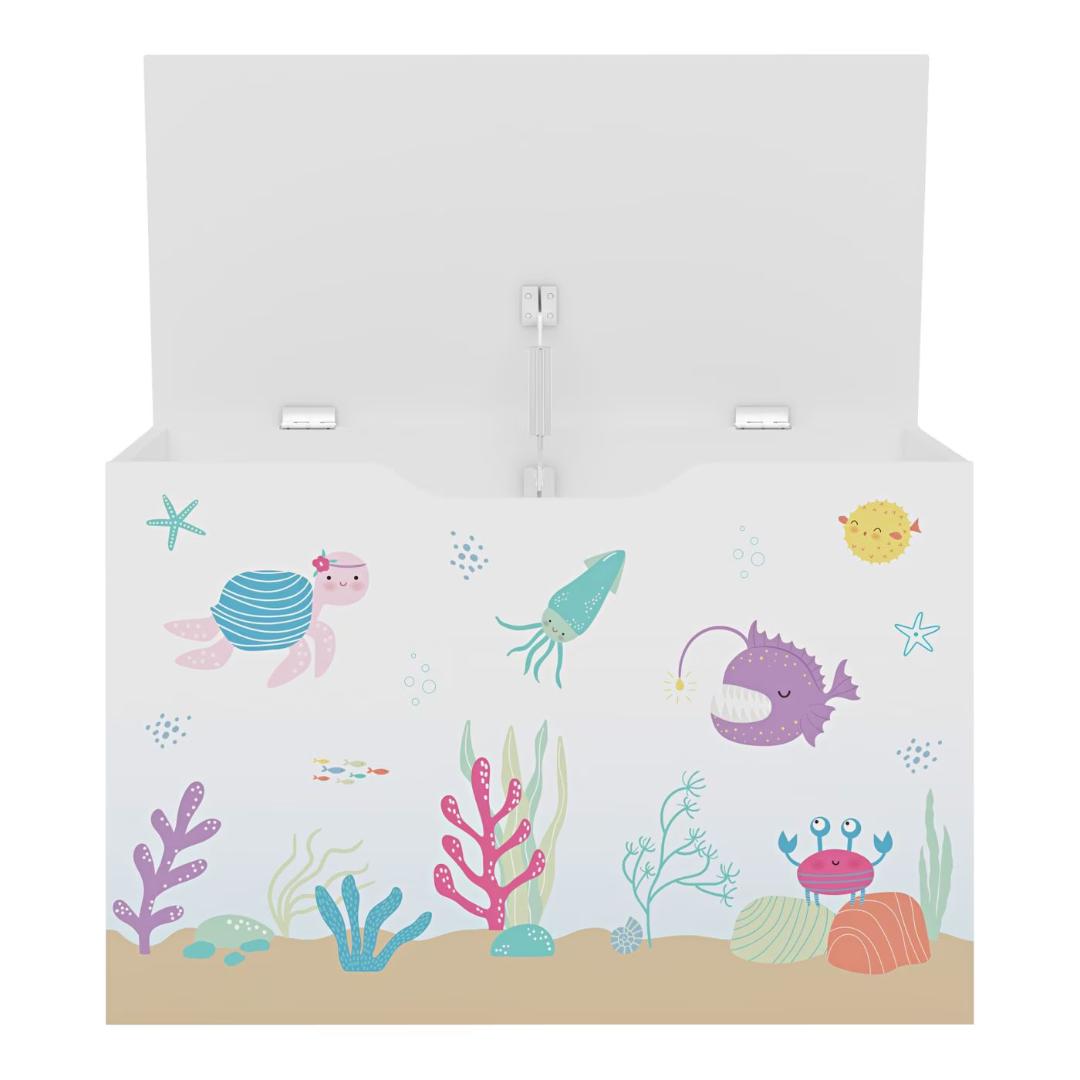 Coffre à jouets de rangement Océan