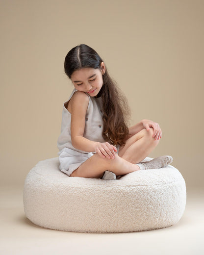 Pouf bouclette Blanc