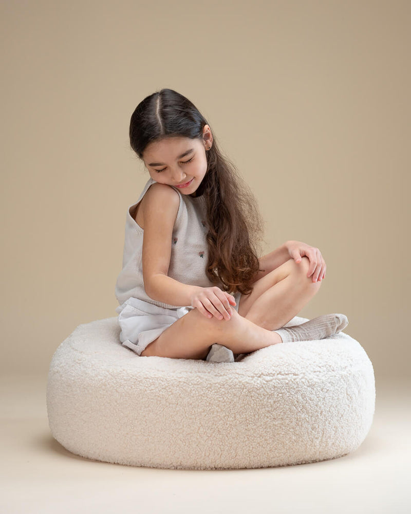 Pouf bouclette Blanc