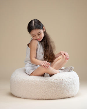 Pouf bouclette Blanc
