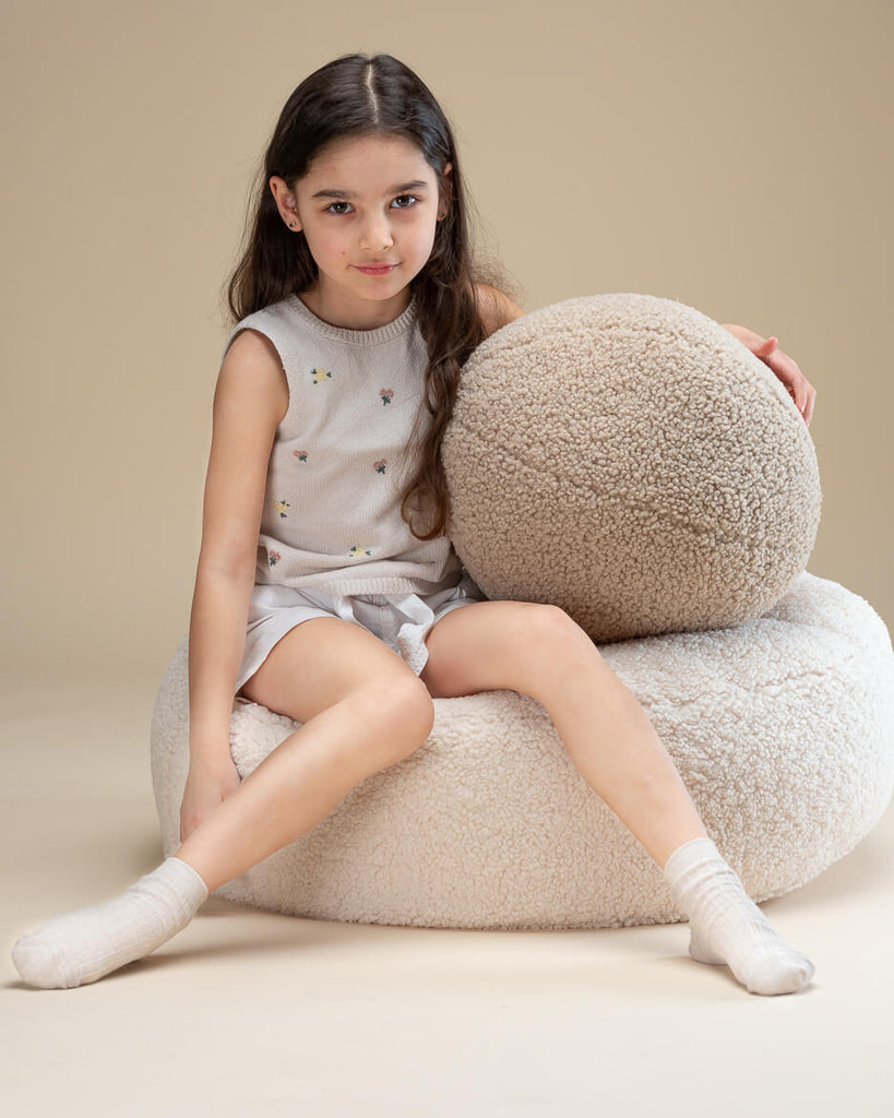 Pouf bouclette Blanc