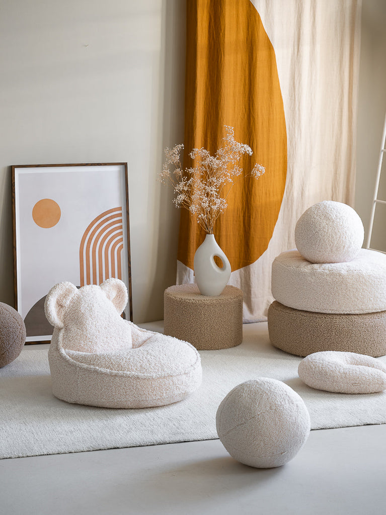 Pouf bouclette Blanc