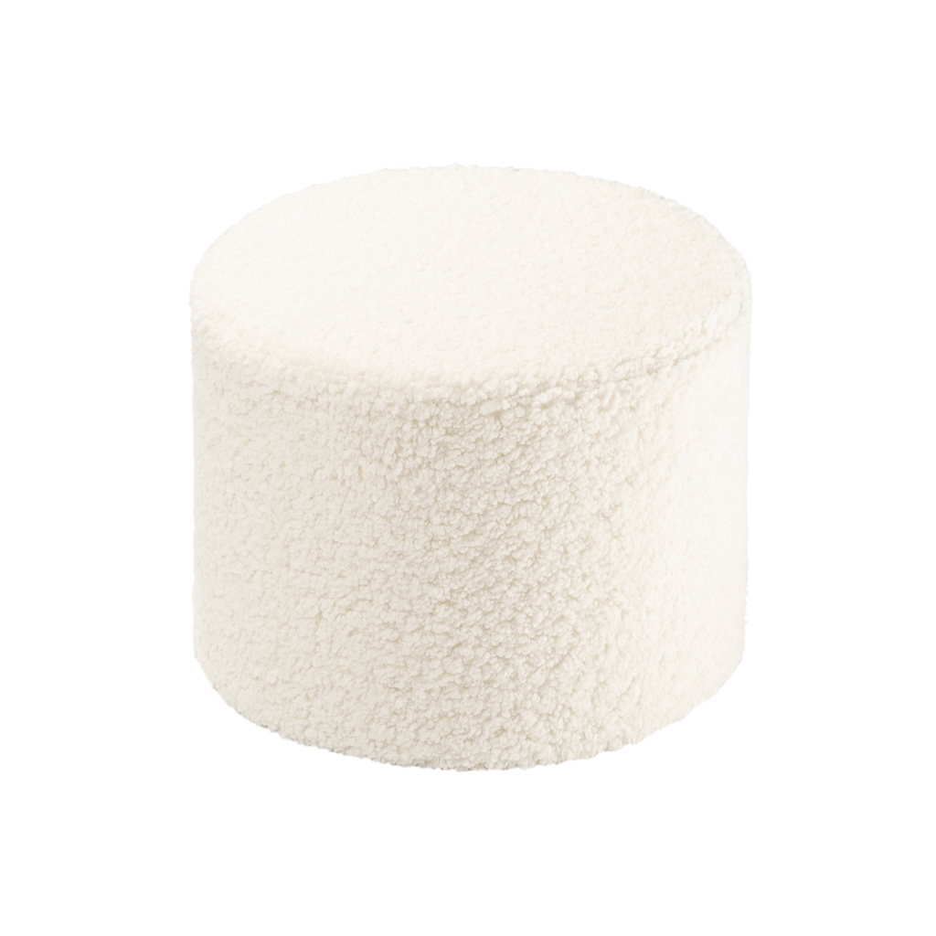 Pouf bouclette blanc