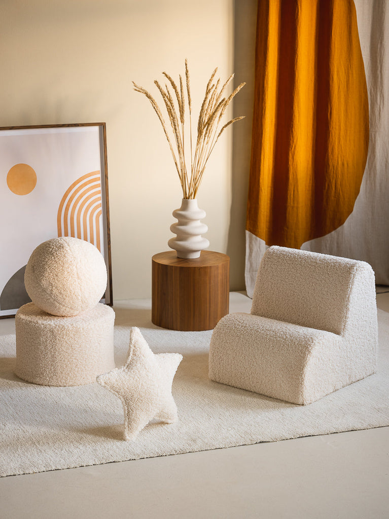 Pouf bouclette blanc