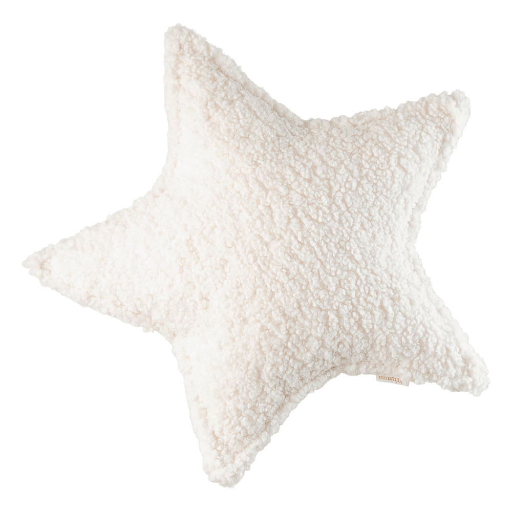 Coussin étoile bouclette Blanc