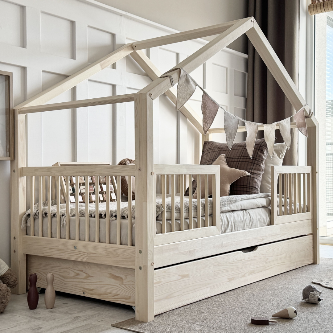 Lit cabane avec tiroir Prune