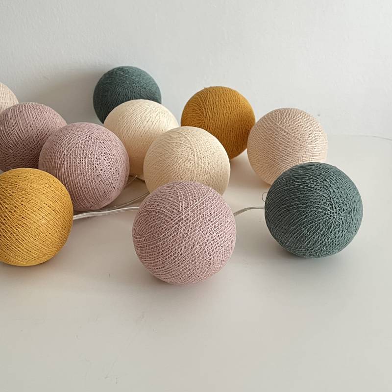 Guirlande lumineuse boule Vert Rose &amp; Camel