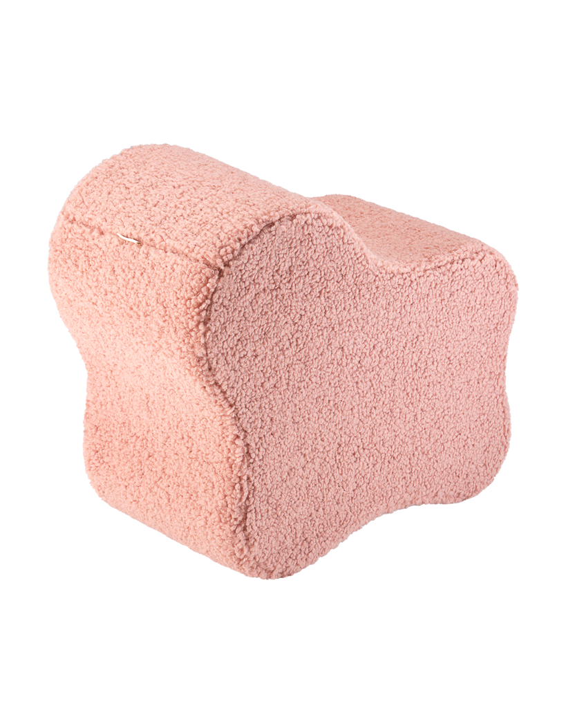 Pouf enfant Teddy bouclette Rose