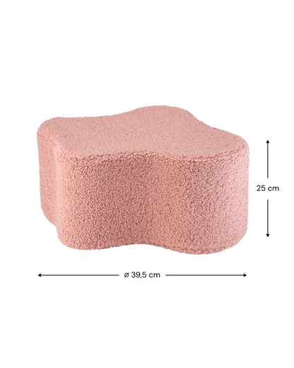 Pouf enfant Teddy bouclette Rose