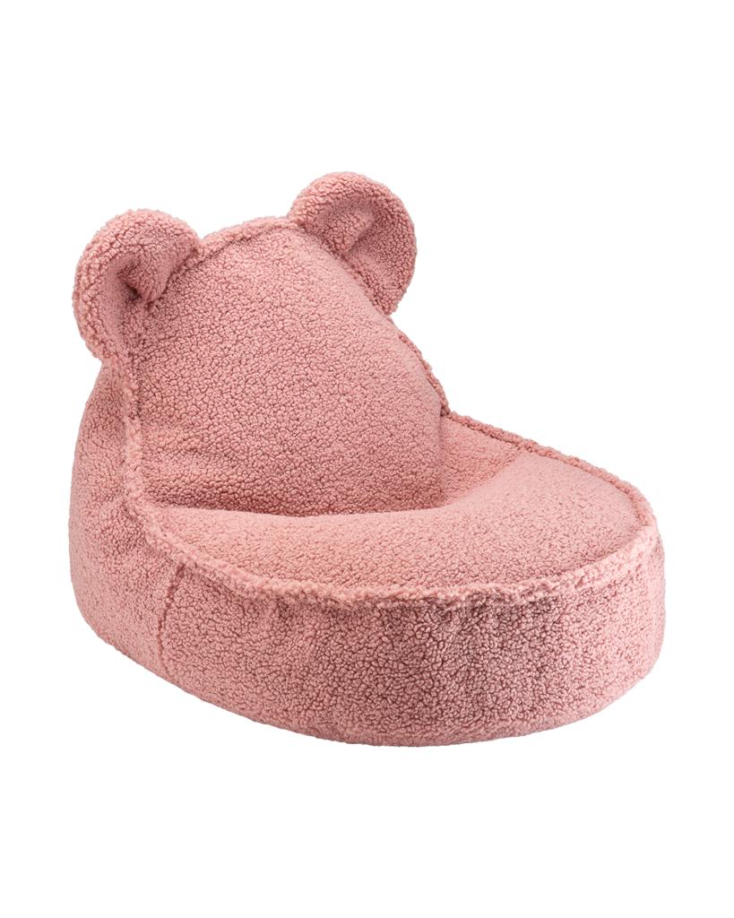 Fauteuil enfant ourson Teddy bouclette Rose