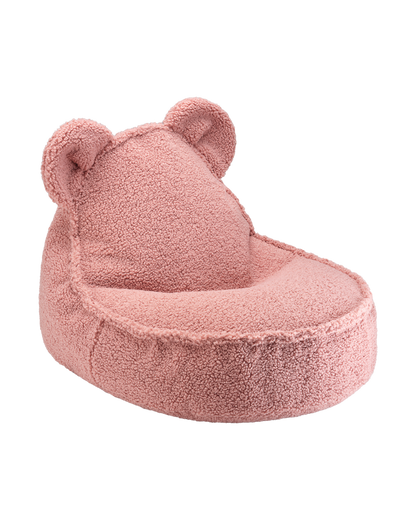 Fauteuil enfant ourson Teddy bouclette Rose