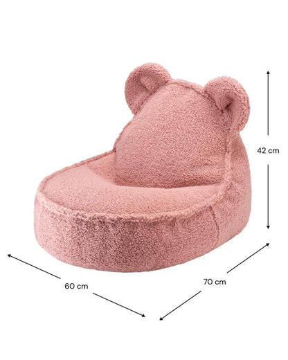 Fauteuil enfant ourson Teddy bouclette Rose