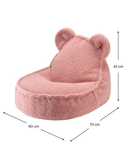 Fauteuil enfant ourson Teddy bouclette Rose