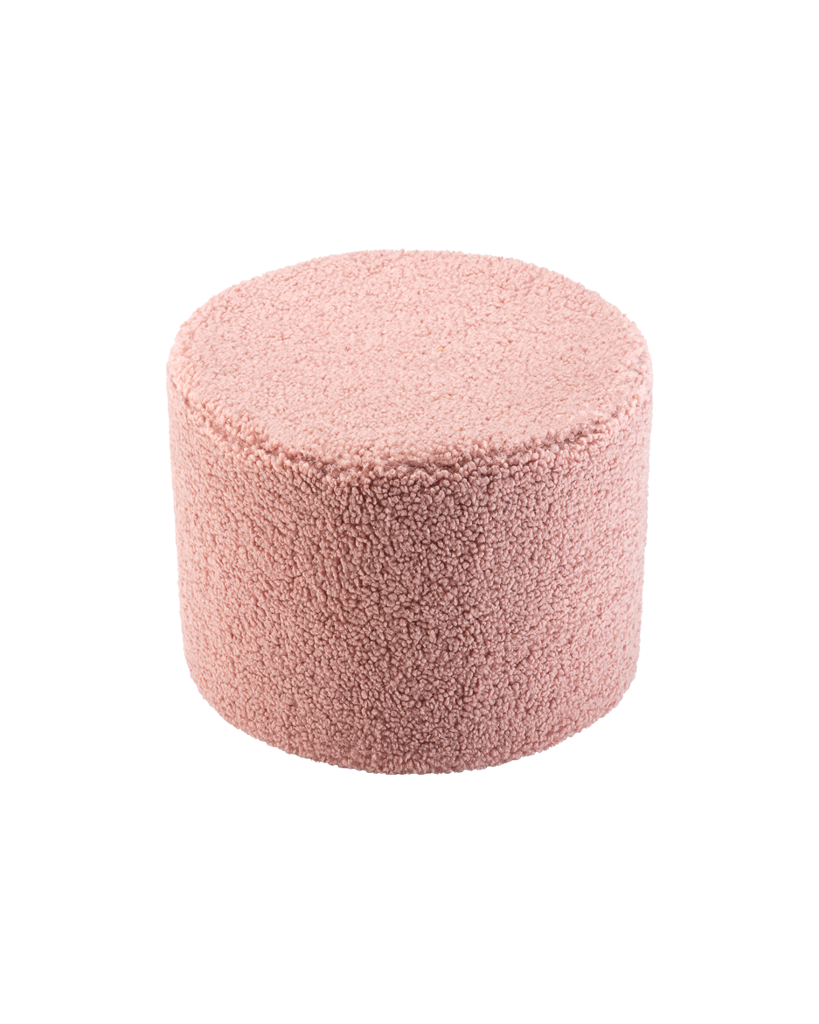 Pouf enfant Teddy bouclette Rose