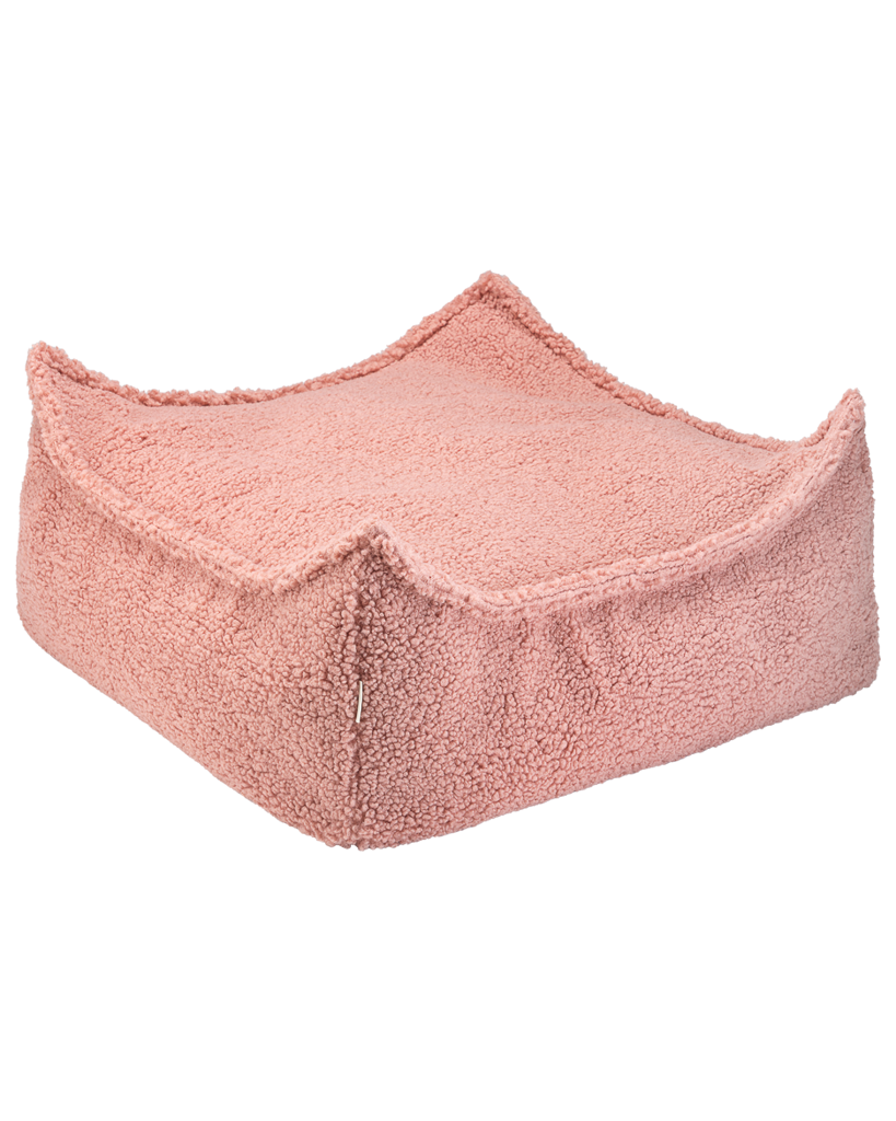 Pouf enfant Teddy bouclette Rose