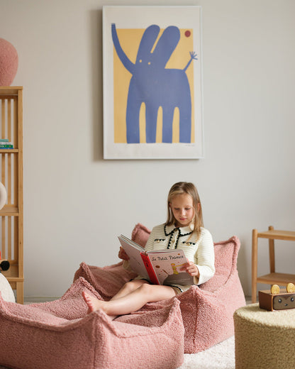 Roze Teddy kinderpoef