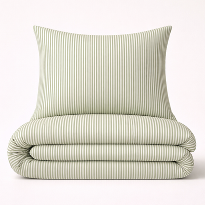Housse de couette enfant rayures Vert