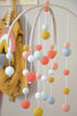 Mobile fait-main Corail & jaune moutarde