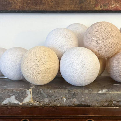 Guirlande lumineuse boule Beige &amp; Blanc