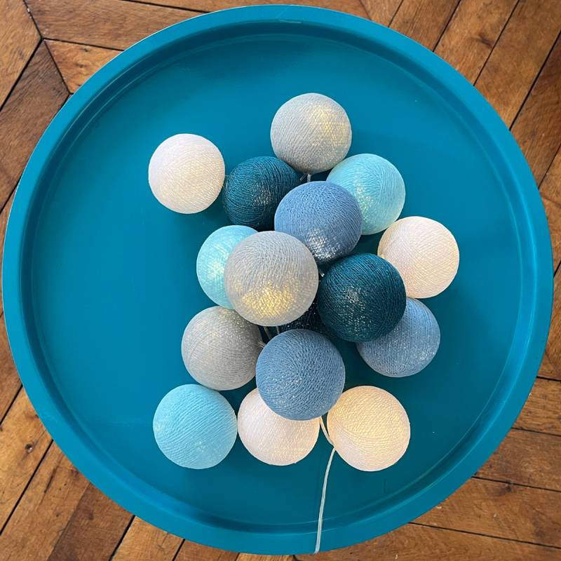Guirlande lumineuse boule Bleu &amp; Blanc