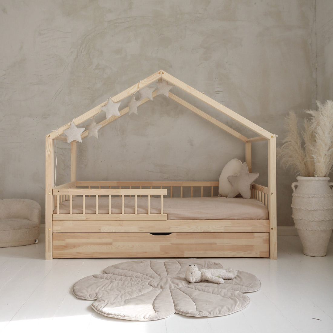 Lit cabane avec tiroir Brieuc 70x140cm