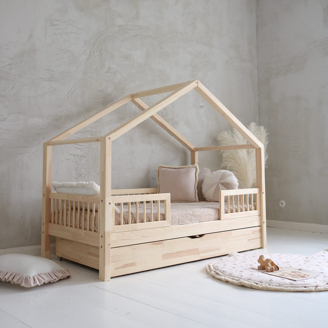 Lit cabane avec tiroir Roma 100x190cm