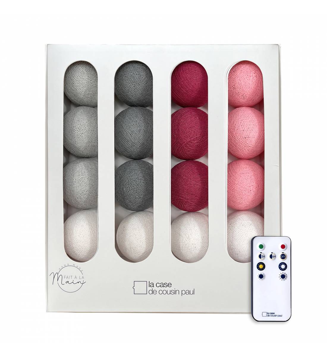 Guirlande lumineuse boule Rose &amp; Gris