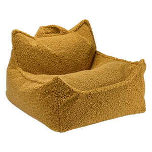 Fauteuil bouclette Jaune moutarde