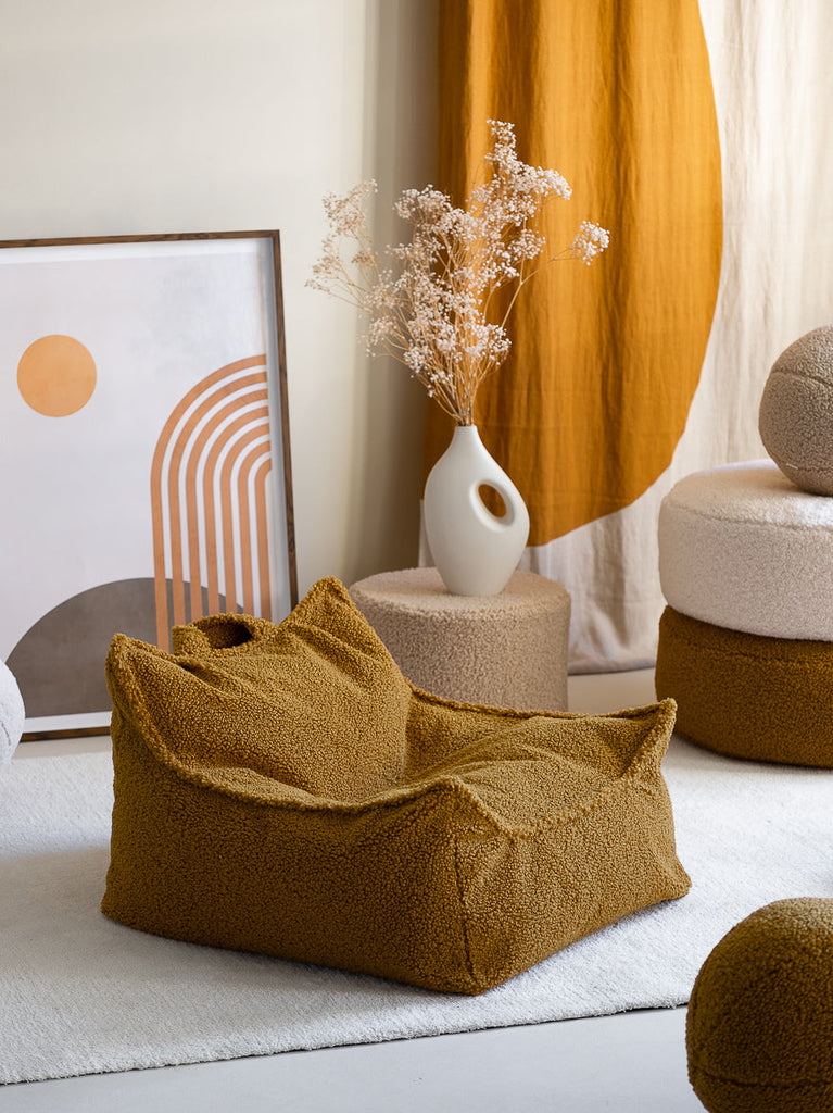 Gele Teddy kinderfauteuil