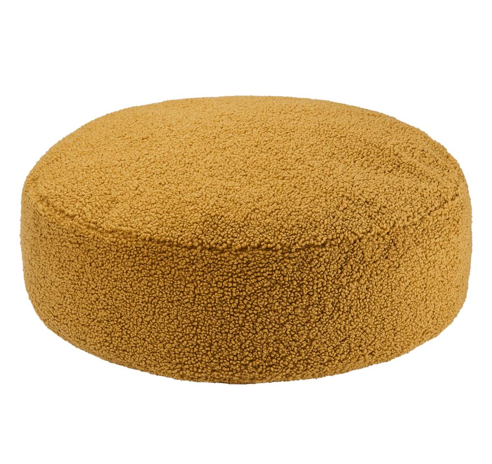 Pouf bouclette Jaune moutarde
