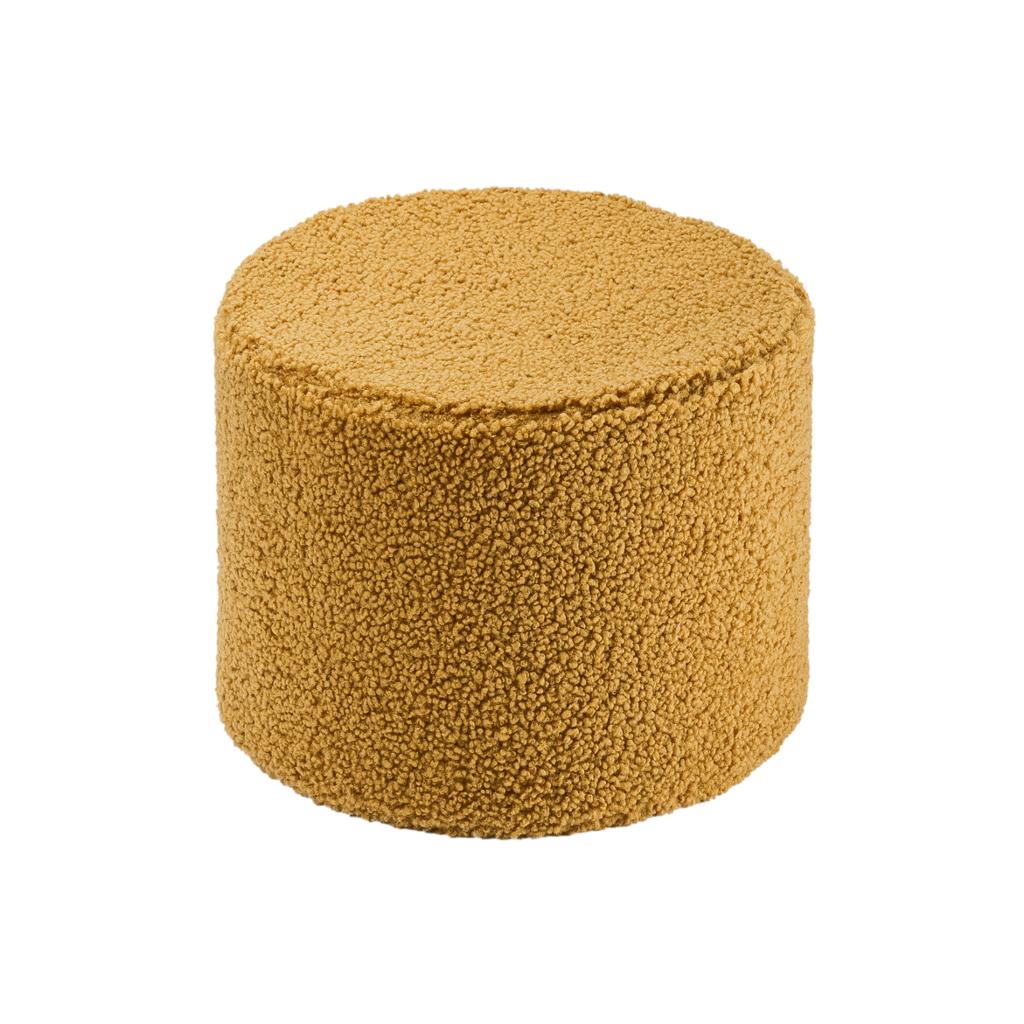 Pouf bouclette Jaune moutarde