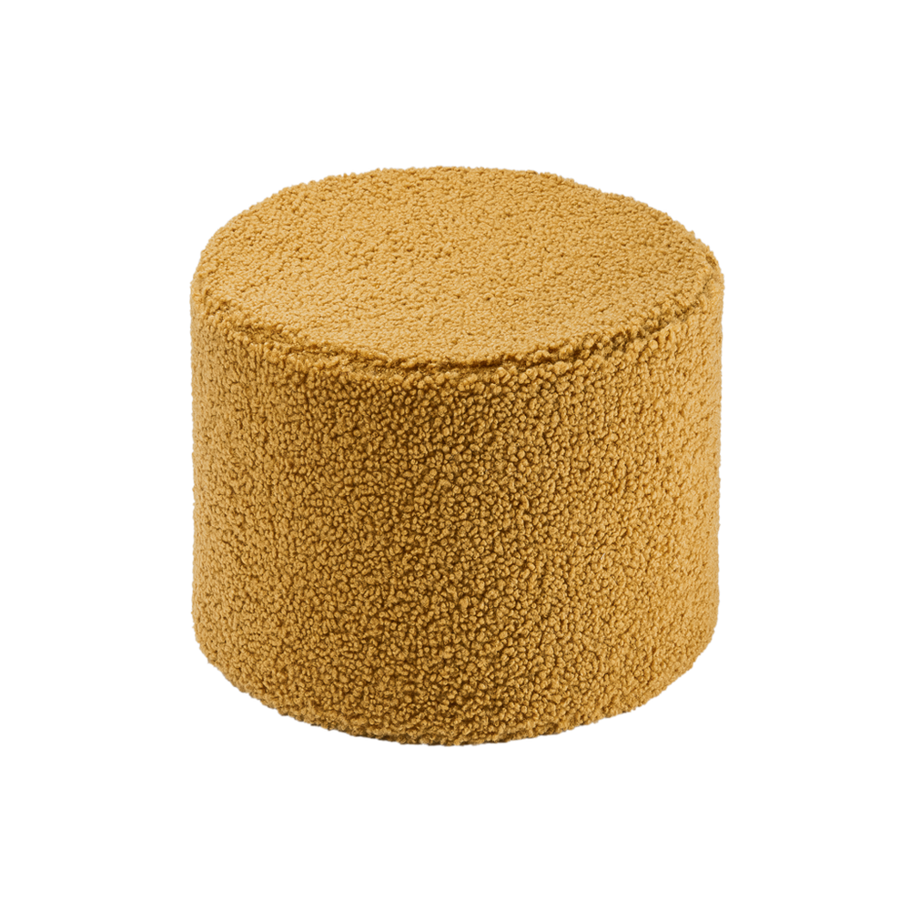 Pouf bouclette Jaune moutarde