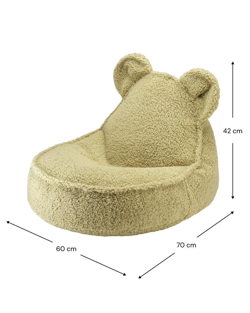 Fauteuil enfant ourson Teddy bouclette Vert pistache