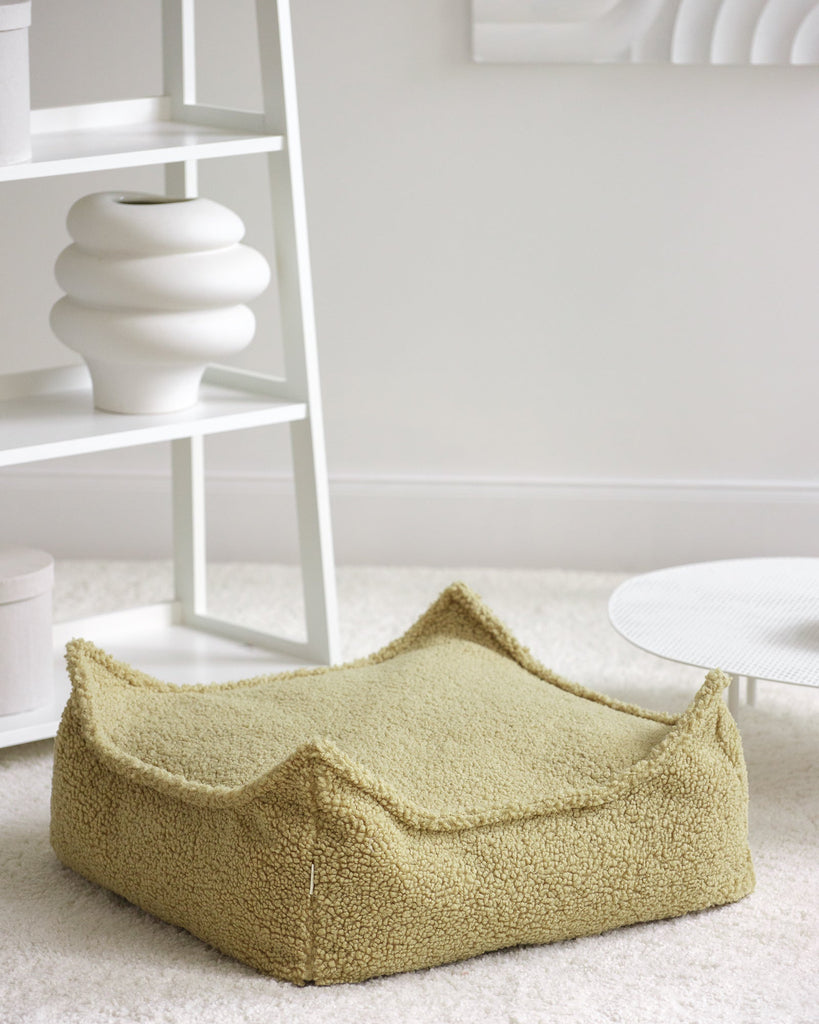 Teddy kinderpoef Pistachio groen