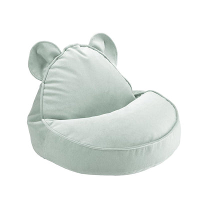 Fauteuil enfant ourson en velours - Vert menthe