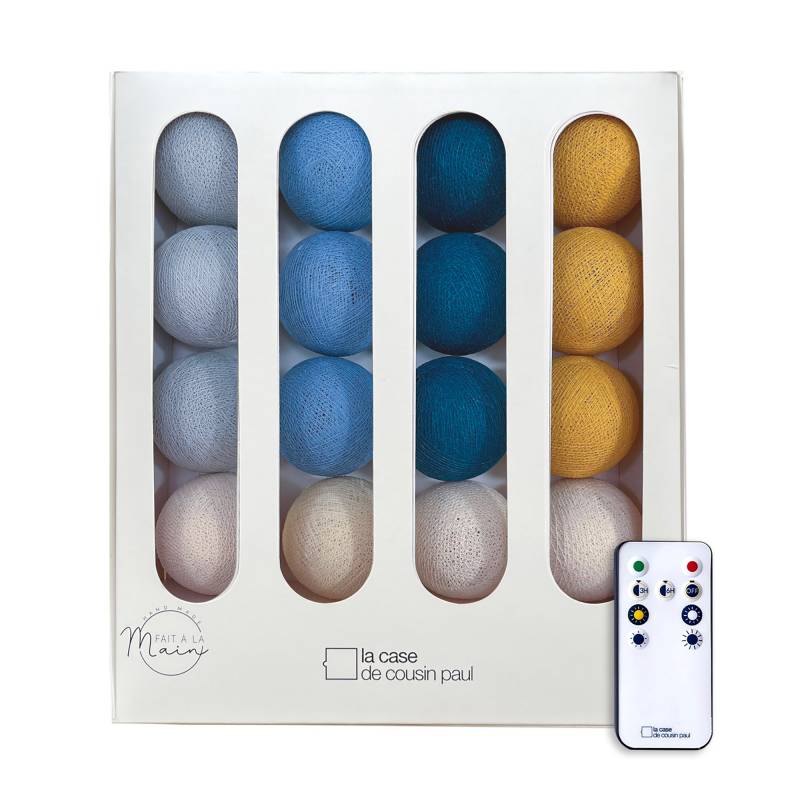 Guirlande lumineuse boule Bleu &amp; camel