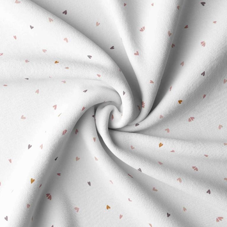 Drap housse jersey de coton bio Blanc petits cœurs