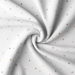 Drap housse jersey de coton bio Blanc petits cœurs