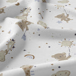 Cabine bedhemel Wit &amp; Blauw met Bear &amp; Lion patroon